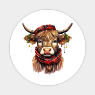 Christmas Highland Cow Magnet